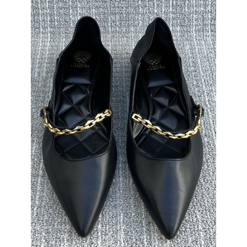 Vince Camuto Aylin Chain Strap Leather Ballet Flats Women's Size 11 US